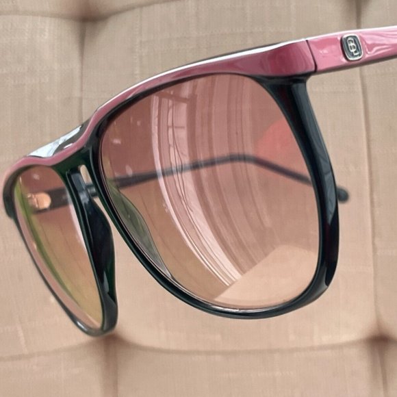 Bausch & Lomb Women Sunglasses Vintage Black/Pink Big Face Eye Wear Italy Made main image 7